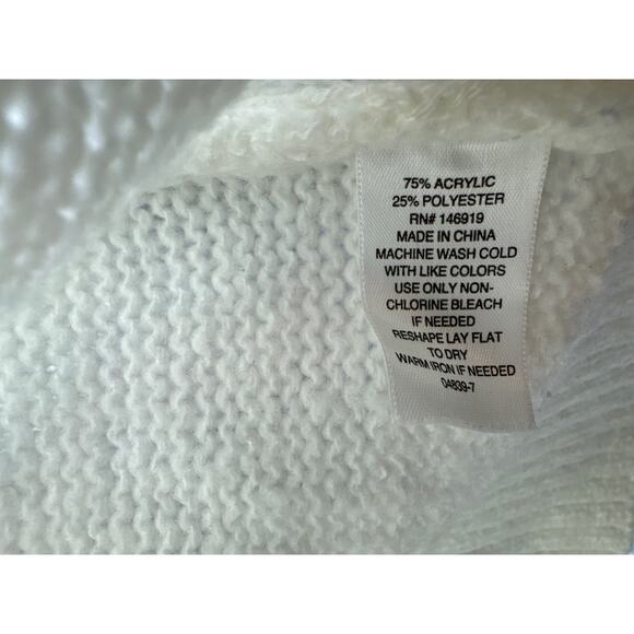 ANA A New Approach Sweater Off White Ivory V Neck Womens Size Large - Picture 4 of 6